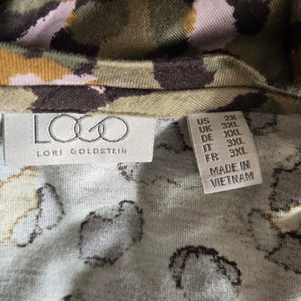 LOGO Lori Goldstein Casual Long Sleeve Top Animal Print Basics Womens Plus 2X - Picture 11 of 13